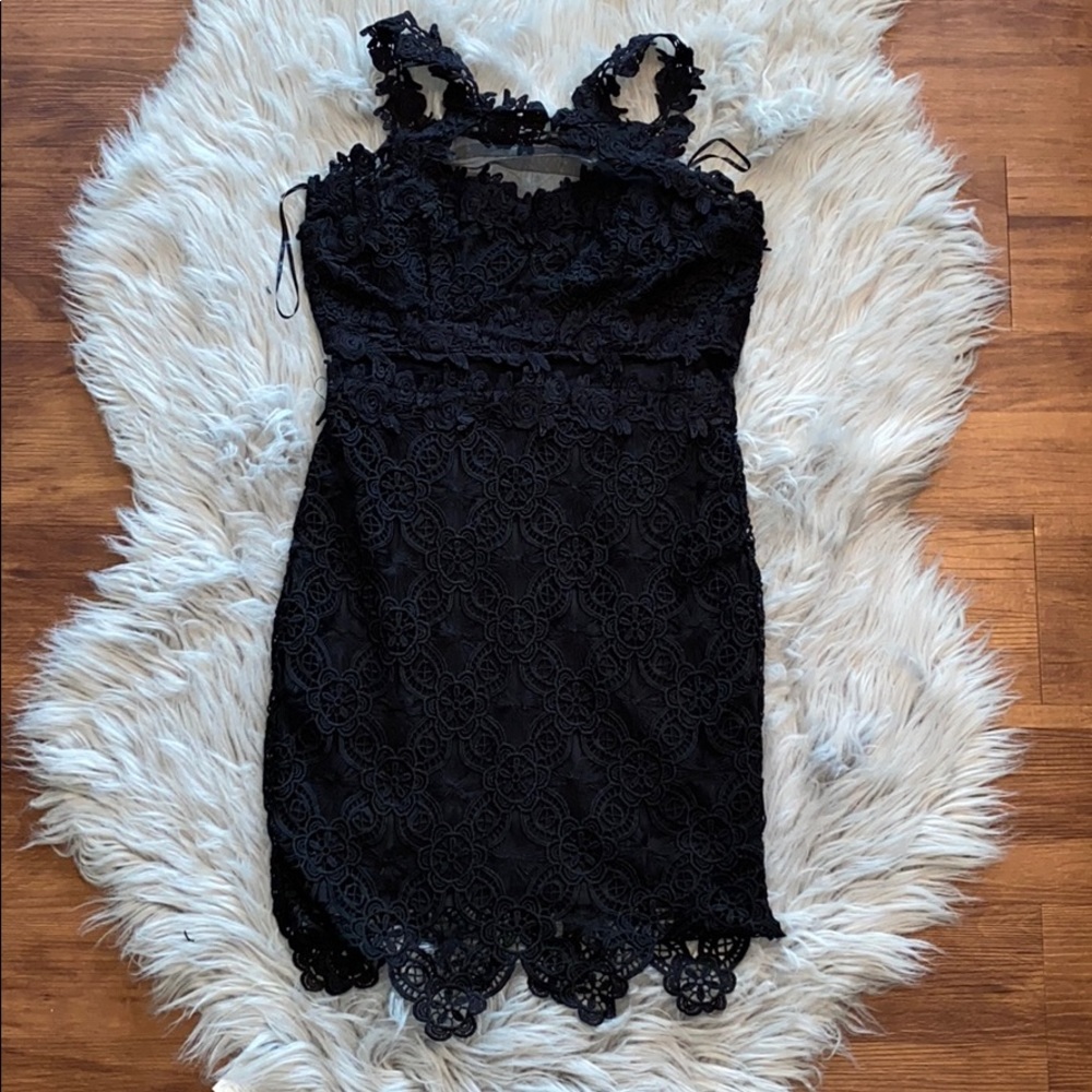 Black lace dress.